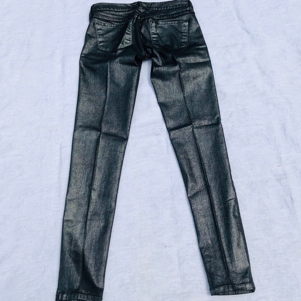 FLYING MONKEY**Pewter Silver Denim Jeans Size 26 - Picture 8 of 8